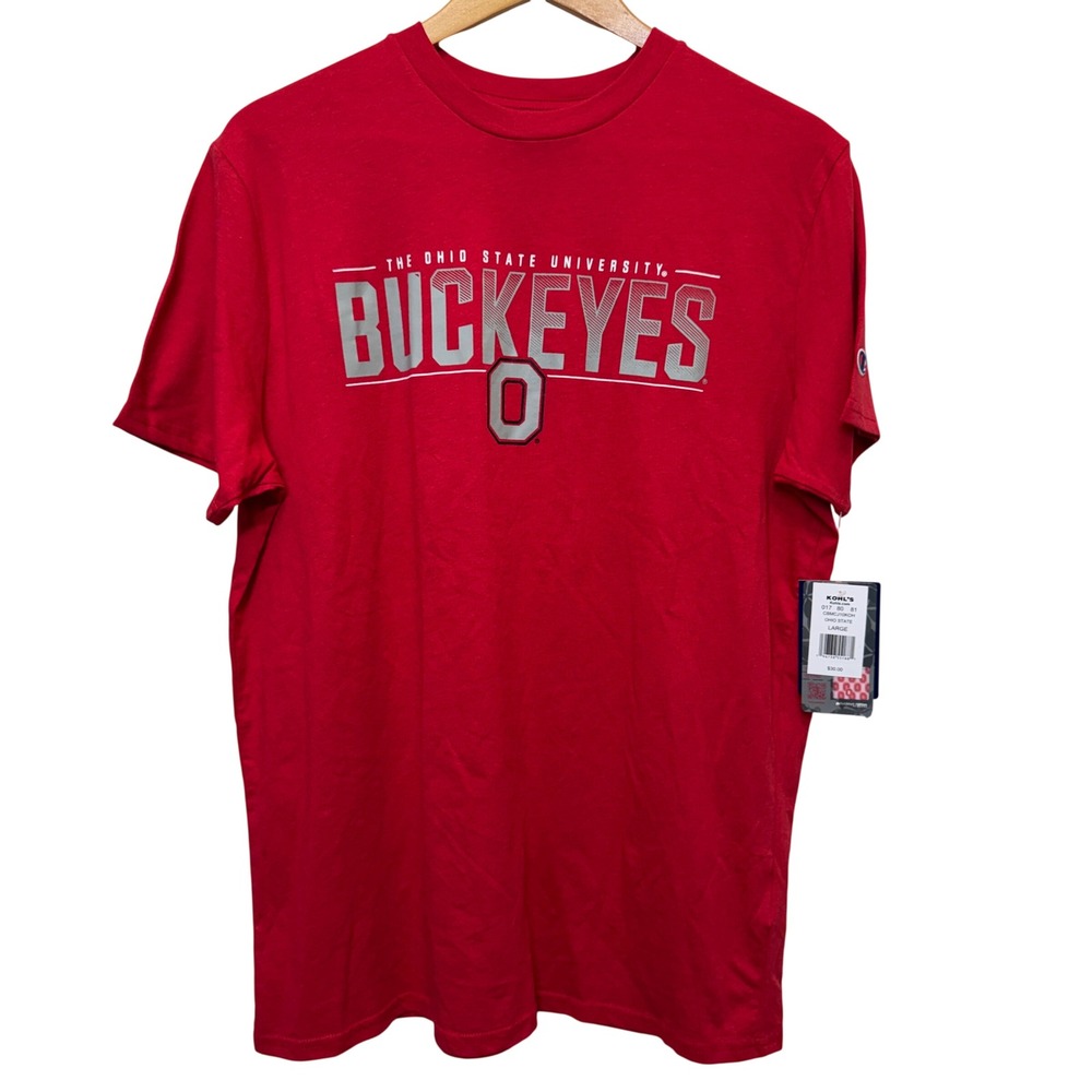 Ohio State Buckeyes Champion Mens T-Shirt L Red Graphic Collegiate Sporty Fan